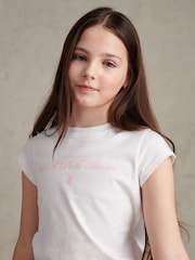 U.S. Polo Assn White Script Logo Cap Sleeve T-Shirt - Image 2 of 7