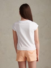 U.S. Polo Assn White Script Logo Cap Sleeve T-Shirt - Image 4 of 7