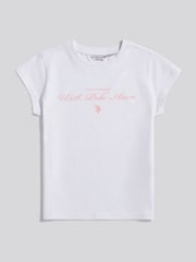U.S. Polo Assn White Script Logo Cap Sleeve T-Shirt - Image 5 of 7