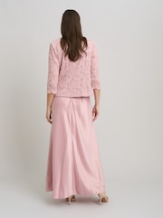 Gina Bacconi Pink Marilou Lace & Satin Dress & Jacket - Image 2 of 8