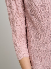 Gina Bacconi Pink Marilou Lace & Satin Dress & Jacket - Image 5 of 8