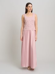 Gina Bacconi Pink Marilou Lace & Satin Dress & Jacket - Image 8 of 8