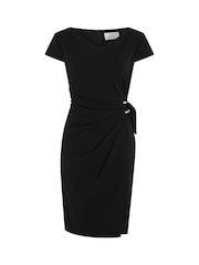 Gina Bacconi Dita Wrap Skirt Crepe Dress - Image 6 of 6