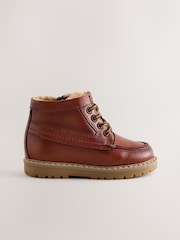 Tan Brown Apron Lace Up Boots - Image 2 of 6