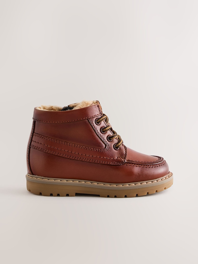 Tan Brown Apron Lace Up Boots - Image 2 of 6 Tan Brown Apron Lace Up Boots - Image 2 of 6