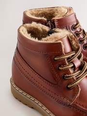 Tan Brown Apron Lace Up Boots - Image 5 of 6