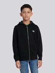 Lee Black Boys Badge Zip Through Hoodie - Image 1 of 8