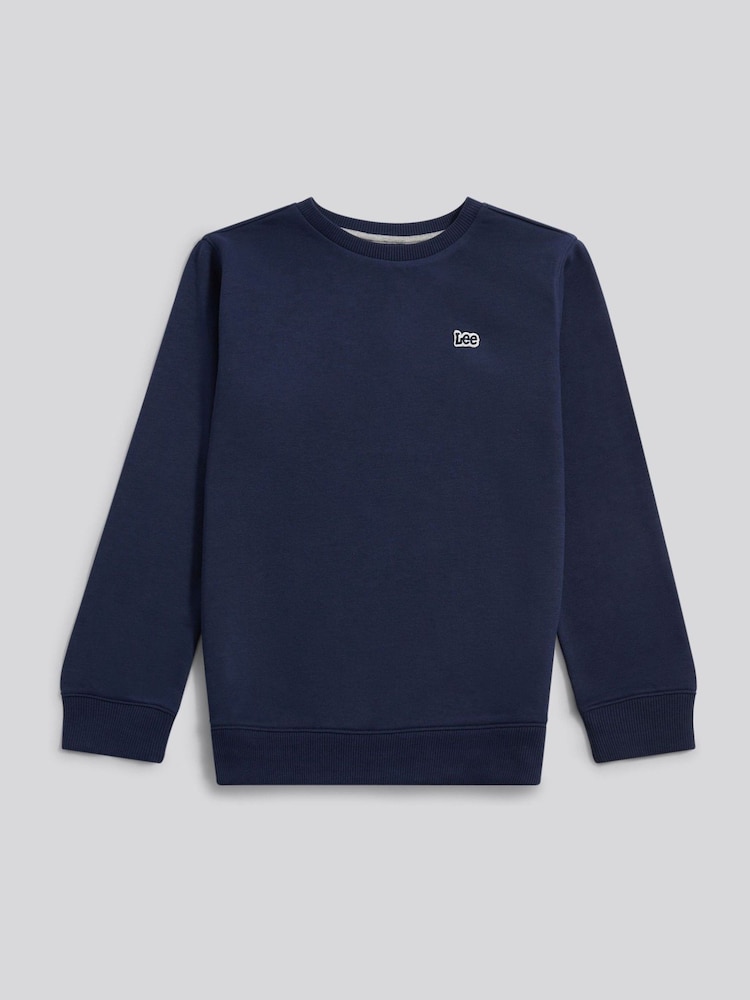 Lee Navy Blazer Badge Crew Neck Jumper - Image 1 of 3