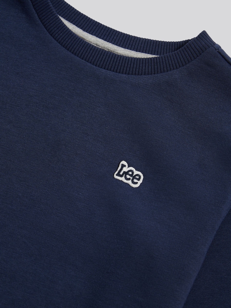 Lee Navy Blazer Badge Crew Neck Jumper - Image 3 of 3