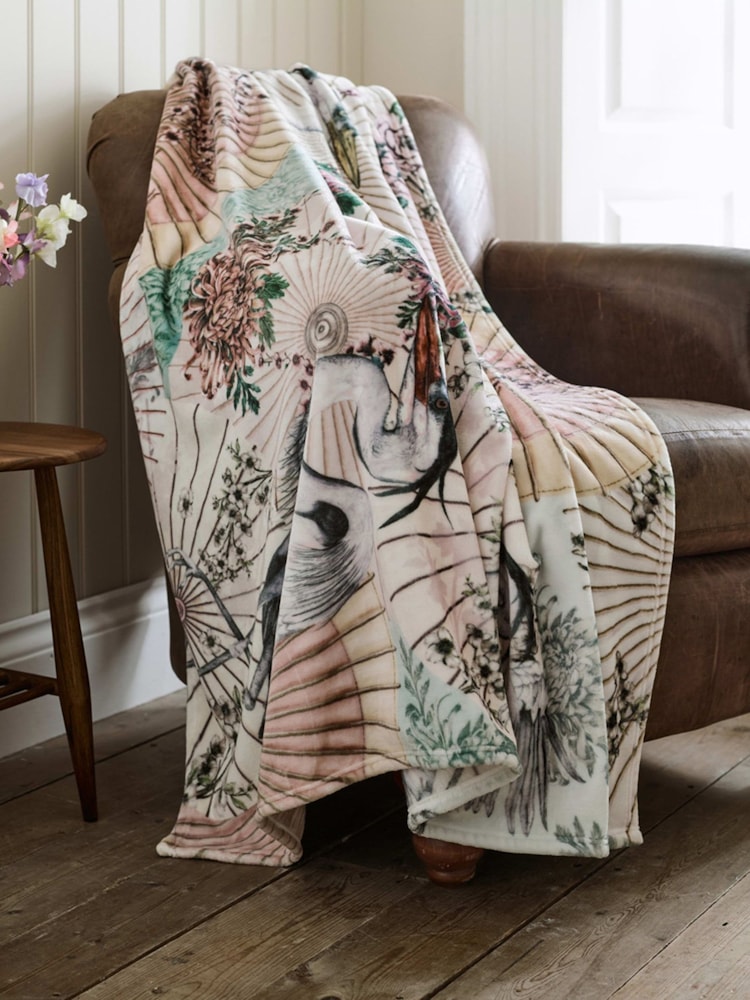 Deyongs Sakura Sunshade Fleece Throw - Image 2 of 3 Deyongs Sakura Sunshade Fleece Throw - Image 2 of 3