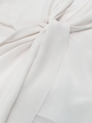 Dramblio kaulo spalvos - Atelier Silk Crepe de Chine Tie-Front marškiniai - 8 paveikslėlis iš 8