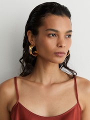 Reiss Rust Orange Doa Satin Floral-Lace Trim Cami Top - Image 6 of 8