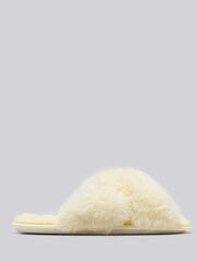 Boux Avenue Yellow Floral Embroidered Crossband Slippers - Image 2 of 5