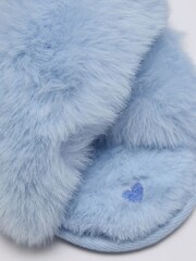 Boux Avenue Blue Heart Embroidered Crossband Slippers - Image 5 of 6