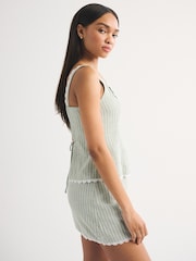 Abercrombie & Fitch Green Linen Fold Top - Image 4 of 7