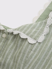 Abercrombie & Fitch Green Linen Fold Top - Image 7 of 7