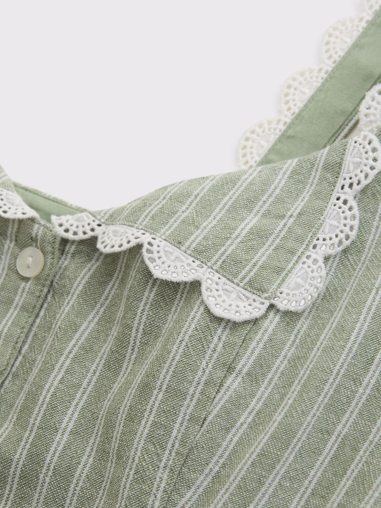 Abercrombie & Fitch Green Linen Fold Top - Image 7 of 7