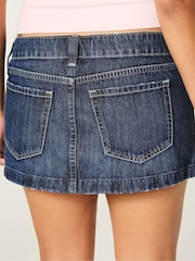 Hollister Blue Ultra Low Rise Denim Mini Skirt - Image 3 of 5