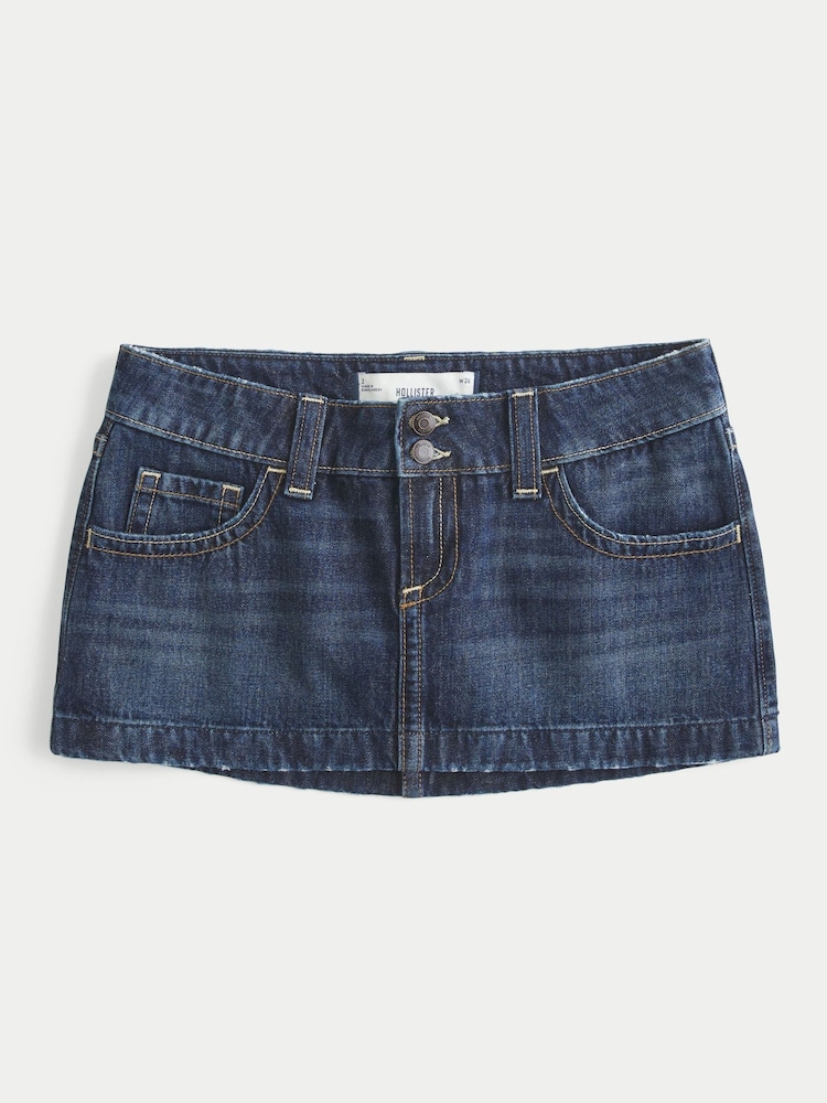 Hollister Blue Ultra Low Rise Denim Mini Skirt - Image 5 of 5