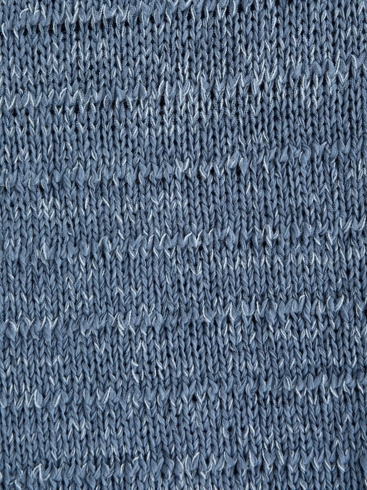 Abercrombie & Fitch Blue Textured Polo Shirt - Image 2 of 2