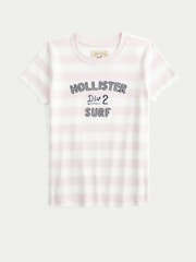 Hollister Pink Tech Logo T-Shirt - Image 1 of 2