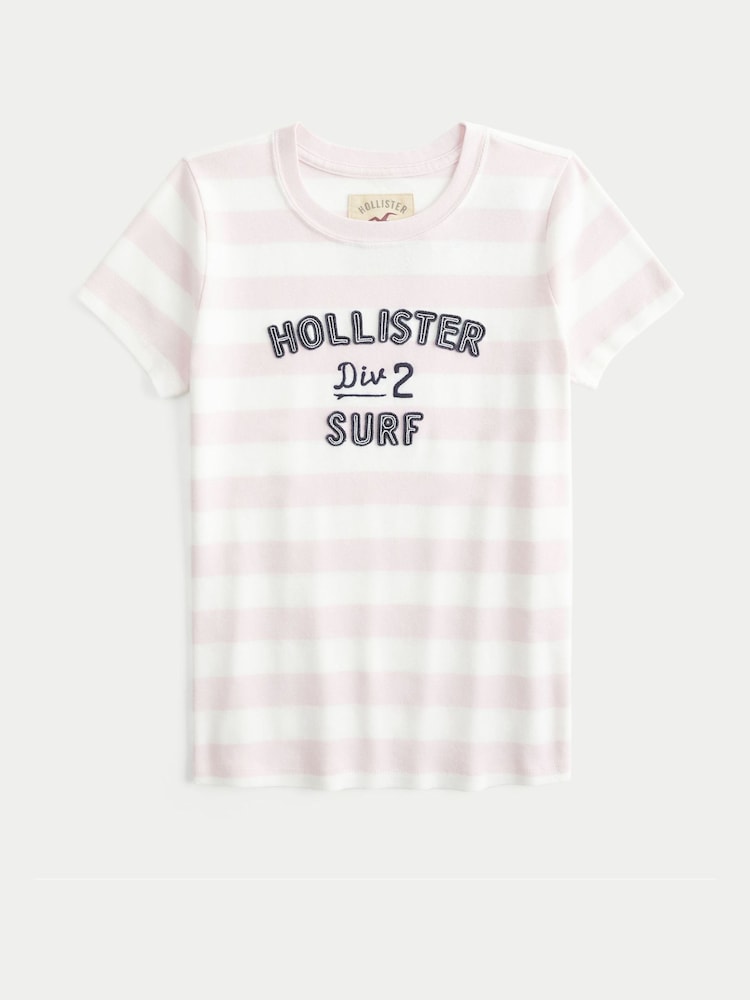 Hollister Pink Tech Logo T-Shirt - Image 1 of 2