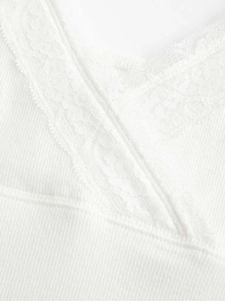 Hollister White Lace Trim Cami Top - Image 7 of 7