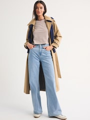 Abercrombie & Fitch Blue Lightweight High Rise Wide Leg Jeans - Image 1 of 8