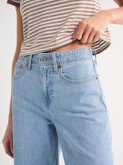 Abercrombie & Fitch Blue Lightweight High Rise Wide Leg Jeans - Image 4 of 8