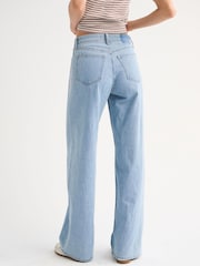 Abercrombie & Fitch Blue Lightweight High Rise Wide Leg Jeans - Image 5 of 8