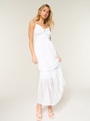 Hollister White Lace Insert Maxi Dress - Image 1 of 4