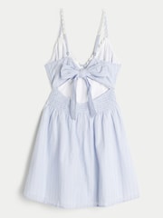 Hollister Blue Lace Trim Button Through Mini Dress - Image 2 of 3