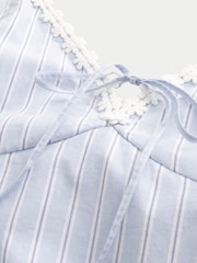 Hollister Blue Lace Trim Button Through Mini Dress - Image 3 of 3