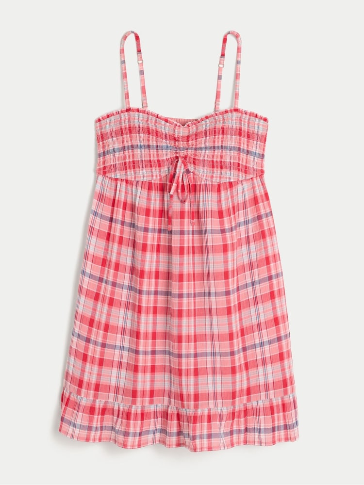 Hollister Red Smocked Bodice Mini Dress - Image 4 of 4