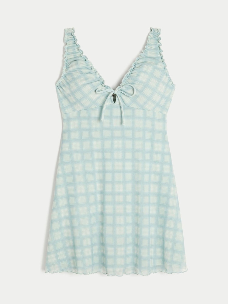 Hollister Blue Mesh Knitted Mini Dress - Image 1 of 1