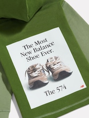New Balance Green 574 Shoe Graphic FT Hoodie - Image 3 of 4