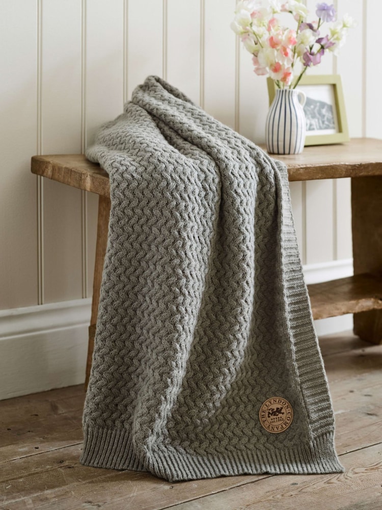 Deyongs Grey Cadenza Knitted Throw - Image 1 of 5 Deyongs Grey Cadenza Knitted Throw - Image 1 of 5