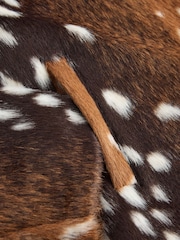 Brown Animal Deer Print - Kurtka ze sztucznego futerka - Obraz 6 z 7