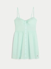 Hollister Mint Blue Button Through Mini Dress - Image 4 of 4