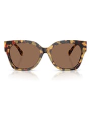 Ralph Lauren Brown The Overszed Ricky Butterfly Sunglasses - Image 1 of 8