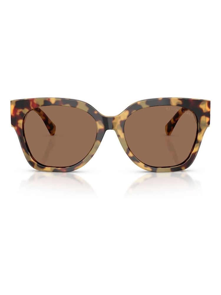 Ralph Lauren Brown The Overszed Ricky Butterfly Sunglasses - Image 1 of 8