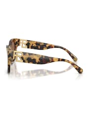 Ralph Lauren Brown The Overszed Ricky Butterfly Sunglasses - Image 5 of 8