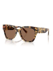 Ralph Lauren Brown The Overszed Ricky Butterfly Sunglasses - Image 7 of 8