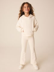Ekru Ağ - Hoodie And Kick-Flare Set (3-16yrs) - 4şəkildən 1 şəkil