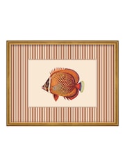 Brookpace Lascelles Red/Gold Tropical Fish III' Stripy Wall Art in Slim Frame - Image 1 of 4
