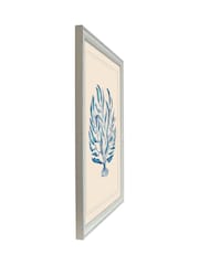 Brookpace Lascelles Blue/White Seaweed II' Coastal Wall Art - Image 3 of 4