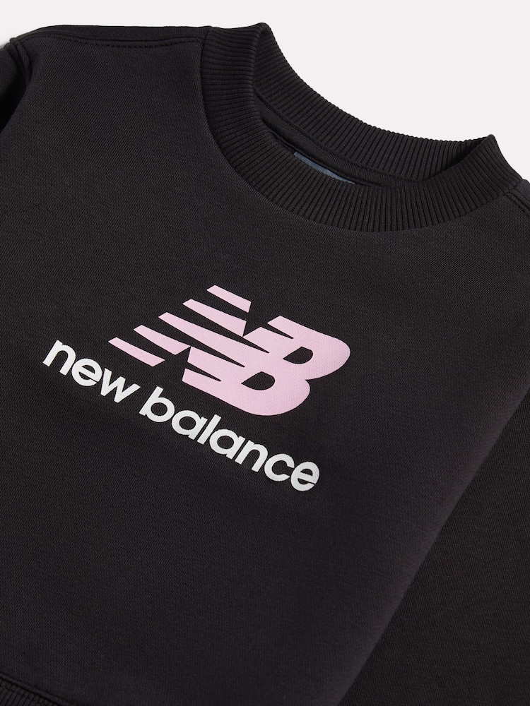 黑色 - New Balance BB Stacked Logo Crew Neck Sweat Top - 圖片 3/3