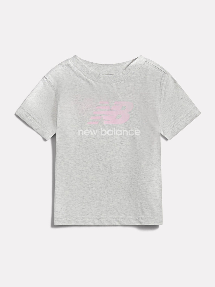 Gris - Camiseta con logotipo apilado de New Balance - Imagen 1 de 3