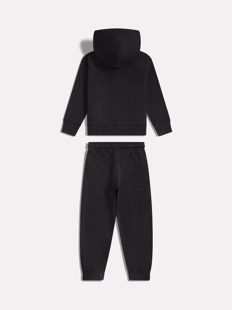 New Balance Black Linear Logo FT Zip Hoodie and Joggers Set - Image 2 of 3