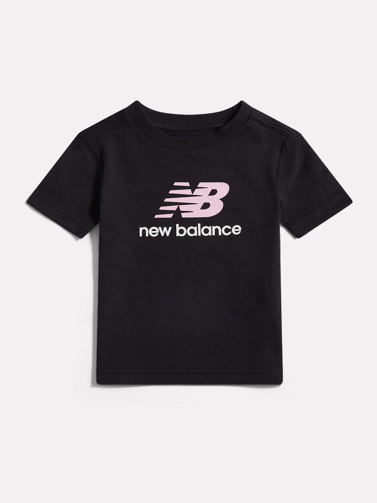 New Balance Black Stacked Logo T-Shirt - Image 1 of 3